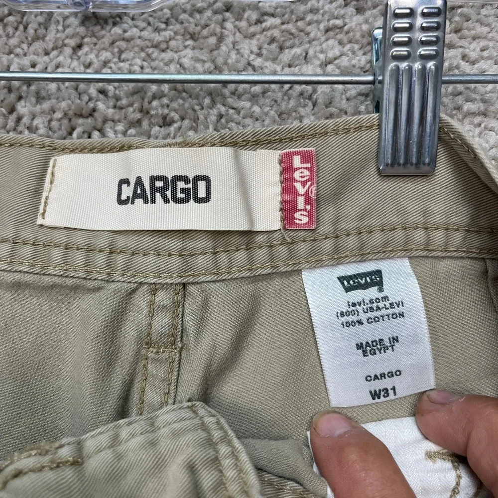 Levi's Cargo Shorts Men 31 Tan Khaki Workwear Flap Pocket Utility Twill EUC